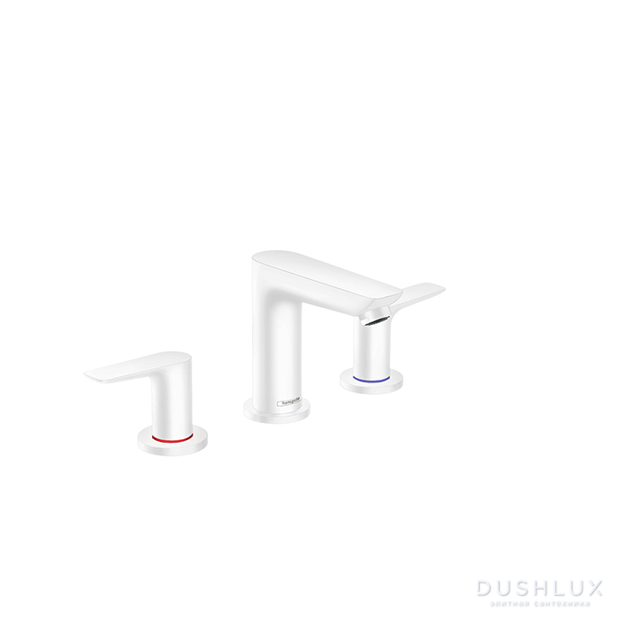 Фото Hansgrohe Talis E Смеситель для раковины 150, на 3 отв, с донным клапаном, излив 112мм, цвет: белый матовый