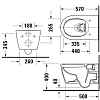 Duravit Bento Starck Box Унитаз 37.3x57 см, подвесной, безободковый, с сиденьем, HygieneGlaze, цвет: белый глянцевый