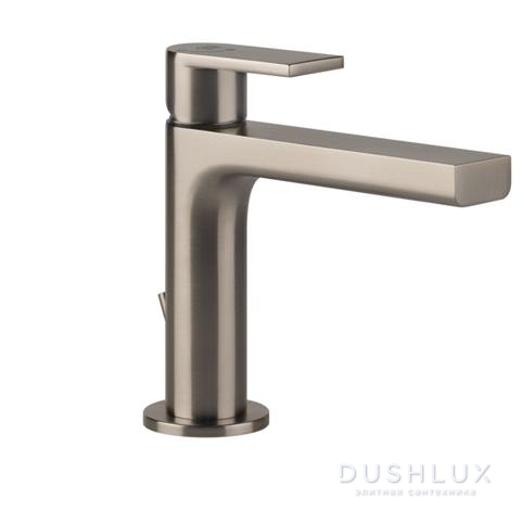 Фото Gessi Emporio Via manzoni Смеситель для раковины, на 1 отв, с донным клапаном, цвет: Finox Brushed Nickel