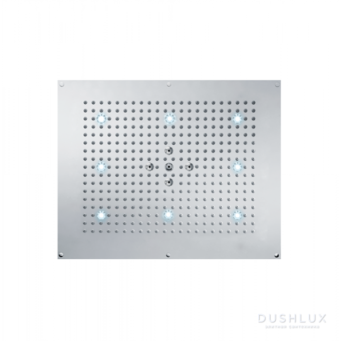 Фото BOSSINI Dream Верхний душ 570 x 470 мм, с 8 LED RGB, 2 режима (дождь, распыление), блок питания/управления, Cromoterapia, цвет: хром