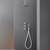 CEA Design FREE IDEAS Верхний душ 20см, настенный, с прозрачными силиконовыми соплами, цвет: нержавеющая сталь