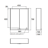 EMCO Prime2 Зеркальный шкаф 60x70см., с подсветкой, навесной, 2 двери, 2 полки, розетка, цвет: черный