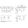 Villeroy&Boch Subway 2.0 Раковина 130х47 см, 2 отв., двойная, с переливом, цвет: белый