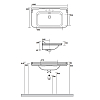 Kerasan Waldorf Раковина 100x55 см, 1 отв., керамическая, цвет: белый/золото