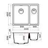 Omoikiri Kata 55-2-U Кухонная мойка 55x20x42см.,встраиваемая, цвет: пастила