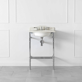 Victoria + Albert Metallo Quartz Металлическая структура 61х49хh94см с раковиной на 3 отв., цвет: полированный хром/белый