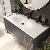 TW Shape Комплект мебели 122х52см., подвесной, с раковиной, 1 выдвиж. ящиком, механизмом push-to-open, цвет: серый матовый