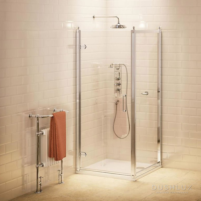 Фото Burlington Britton Дверь на петлях 70x90см., с боковым экраном, цвет: хром