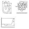 TECEspring Pro Унитаз 53x36см, подвесной, безободковый, смыв Tornado flush, сиденье Slim микролифт, цвет: белый глянцевый