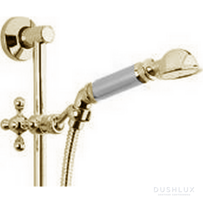 Фото CISAL Shower Душевой гарнитур: штанга 60 см, ручная лейка, шланг 150 см, цвет: золото