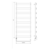 Secado Корсико Grado Полотенцесушитель 50x120 см, электрический, цвет: черный матовый