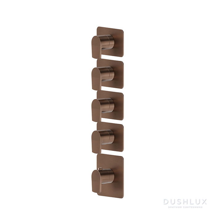 Фото Newform Haka Смеситель для душа, термостатический, на 4 потока, цвет: PVD brushed copper bronze