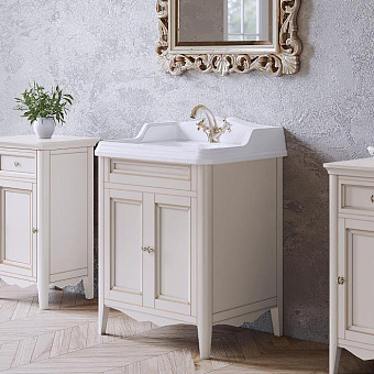 TW Veronica, База с раковиной Simas AR824bi*1 68х54см напольная, с 1отв. под смеситель , 2 расп. дверки, доводч. Blum, ручки: Riflesso бронза, цвет: Vintage
