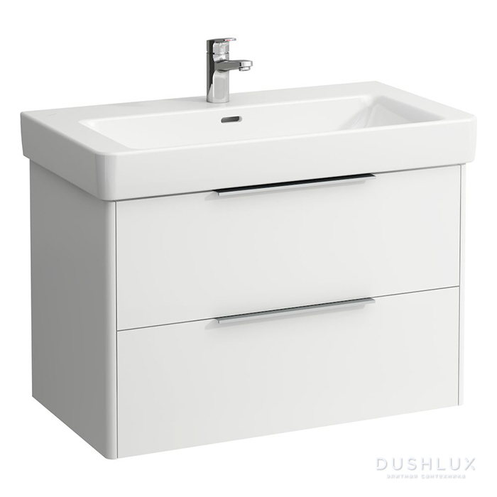 Фото Laufen Base База с раковиной, 81x44x53см, подвесная, с 2 ящиками, цвет: белый матовый