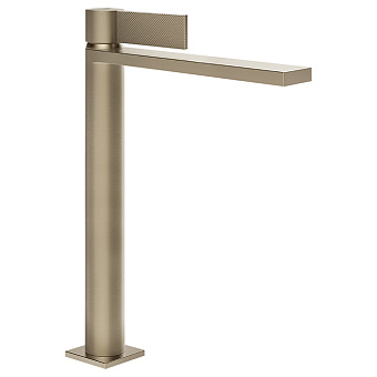 Gessi Inverso Diamantato Смеситель для раковины, высокий, 1 отв., с донным клапаном "Stop&Go", цвет: Brass Brushed PVD