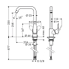 Hansgrohe Focus Смеситель для кухни, на 1 отв., поворотный излив 204мм, h268мм, 1jet, цвет: черный матовый