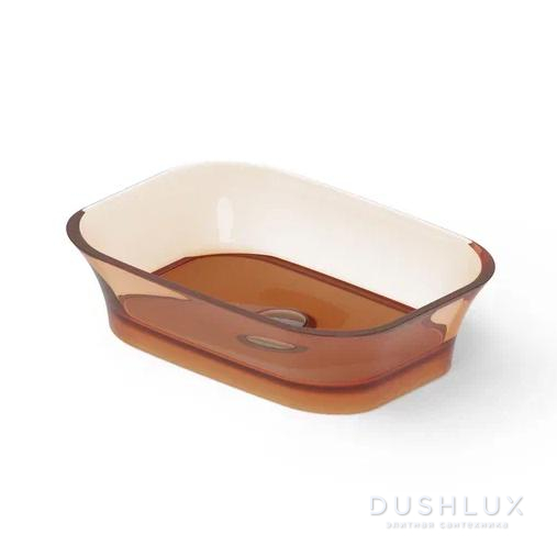 Фото Dea Design Washbasins Раковина 55x38x14см., накладная, без отв., Glasstech, прозрачная смола, цвет: Sunset R1