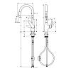 Hansgrohe Focus M42 Кухонный смеситель на 1 отв, однорычажный, поворотный излив 224мм с вытяжным душем, 2jet, h134мм, цвет: под сталь