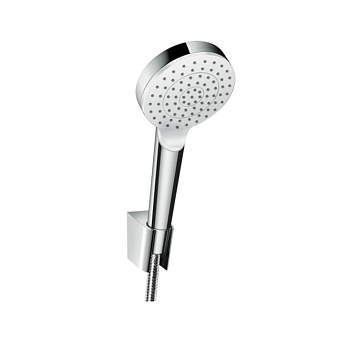 Hansgrohe Crometta Душевой набор: ручной душ 100 1jet EcoSmart, с держателем и шлангом 160 см, цвет: белый/хром