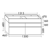 Burgbad Yumo Комплект подвесной мебели 131x47x64 см, цвет: белый