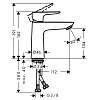 Hansgrohe Talis E Смеситель для раковины 110, на 1 отв, с донным клапаном Push-open, излив 112мм, h104мм, цвет: хром