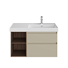 Kerama Marazzi Cubo Тумба 90см., подвесная, с ящиками, правая, цвет: лимо матовая/орех