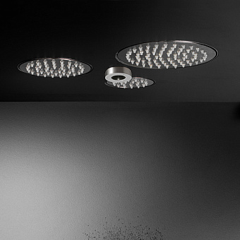 CEA Design FREE IDEAS Комплект верхних душей 25х25см, встраиваемый, хромотерапия, 3 режима Rain jet, 1 режим Pure free flow jet, цвет: нержавеющая сталь