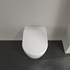 Villeroy&Boch Avento Унитаз 37x31см., подвесной, безободковый, с гориз. выпуском, с сиденьем микролифт, цвет: альпийский белый