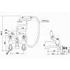 Burlington Anglesey Смеситель для ванны настенный „под наклоном”, с ручным душем, на основании Regent, цвет: хром