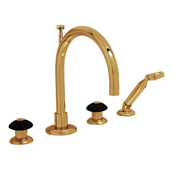 Cristal et Bronze Star Charles X Смеситель для ванны, цвет: золото 24 к.