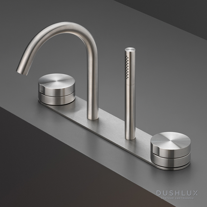 Фото CEA Design GIOTTO Смеситель на борт ванны, с ручным душем, цвет: нержавеющая сталь