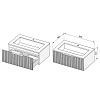 Salini Touch Тумба 80x50x32см., подвесная, с раковиной, 1 ящик, верт. фрез., цвет: Grey