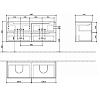Villeroy&Boch Subway 2.0, Тумба подвесная под двойную раковину, 128.7х52х49см, цвет: белый