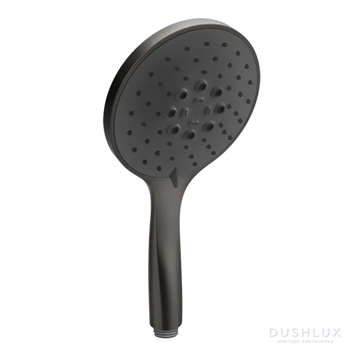 Фото Gessi Emporio shower 3-позиционная душевая лейка с защитой отизвесткового налёта с черным диском, цвет: Black Metal Br. PVD