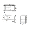 SIMAS Frame Комплект мебели напольный, с ящиком и открытым элементом, 105x57xh72см, цвет: серый ясень/белый