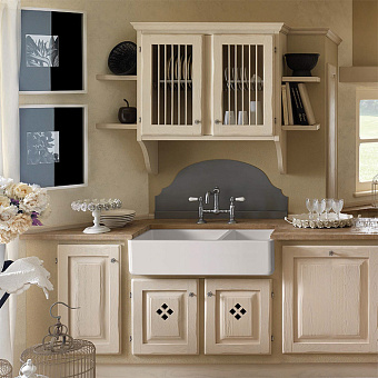 Kerasan Hannah Oxfordshire Раковина 100.3x47x25.4 см, без отв., кухонная, цвет: белый