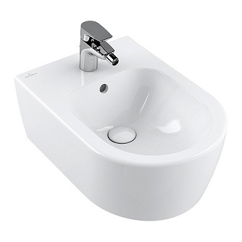 Villeroy Boch Avento Биде подвесное 53x37см., 1 отв., с переливом, с донным клапаном, цвет: альпийский белый