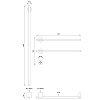 CEA Design EQUILIBRIO Полотенцесушитель электрический, 1 трубка 106см, 2 трубки 58см, кнопка включения в комплекте, цвет: PVD черный сатинированный