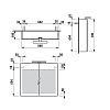 Laufen Base Шкафчик зеркальный 80x18.5x70cм, 2 дверцы, с горизонтальным элементом LED-подсветки, 2 стеклянные полки, 1 розетка, цвет: белый матовый