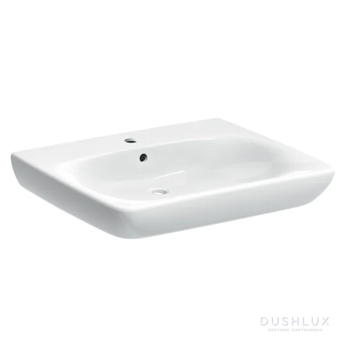 Фото Geberit Selnova Comfort Раковина 65х55х16см., подвесная, 1 отв., для ММГН, цвет: белый глянцевый