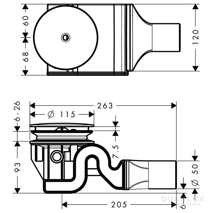 Hansgrohe Raindrain Сифон для поддонов с отв. 90мм , цвет: хром ...