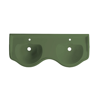 Kerasan Retro Раковина двойная 120 см, с 1 отверстием, с переливом, цвет: verde matt