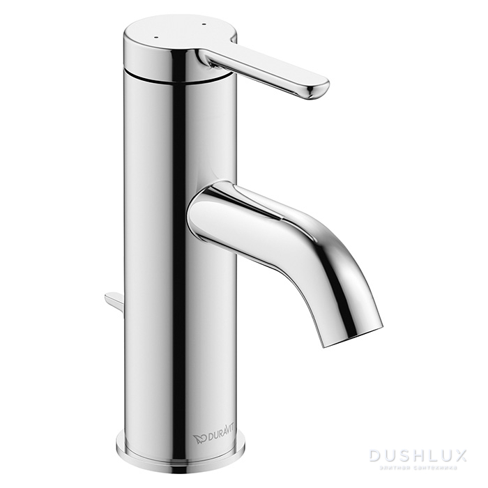 Фото Duravit C.1 Смеситель для раковины, 1 отв., излив 91 мм, с донным клапаном, цвет: хром