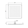 Carimali OttoMillimetri Верхний душ 25x25см., потолочный, инспектируемый, цвет: хром