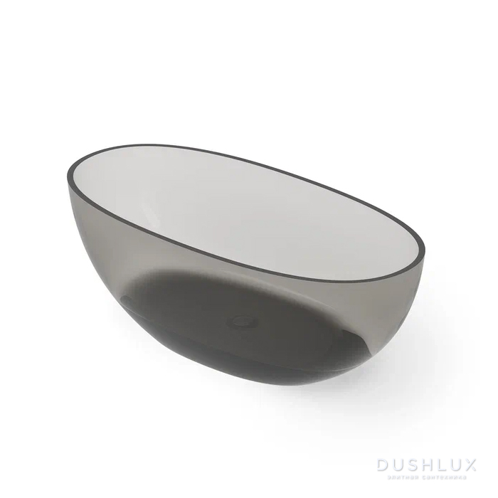 Фото Dea Design Nature Ванна 155x75x55см., отдельностоящая, Glasstech, прозрачная смола, цвет: Smoky Black R4