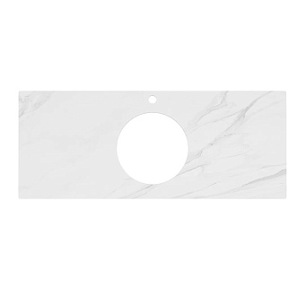 Kerama Marazzi Столешница 120см., из керамогранита, для накладных раковин Монте Тиберио, 1 отв., цвет: белый натуральный