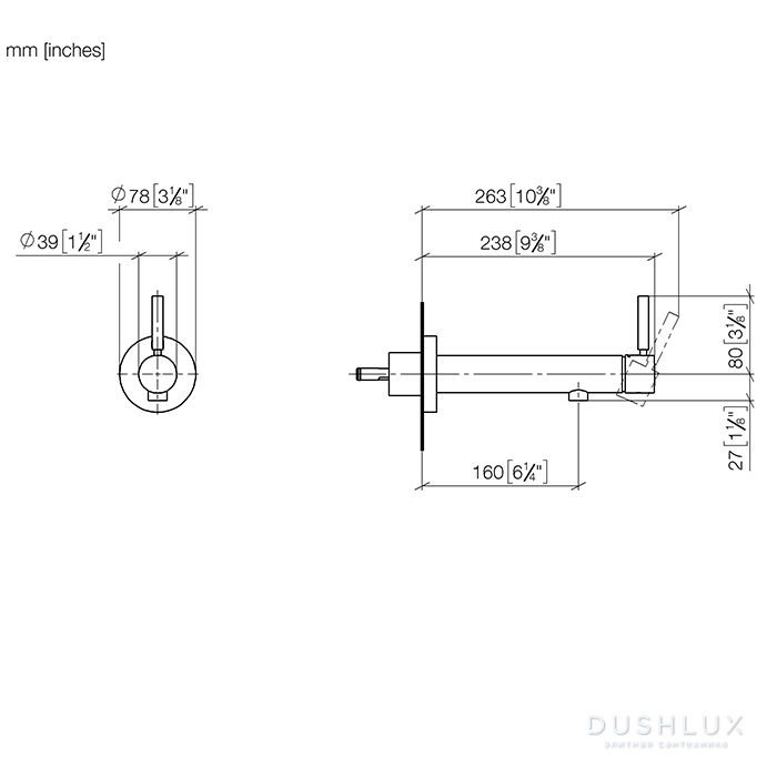Dornbracht Meta Смеситель для раковины, излив: 16см, встраиваемый, цвет ...