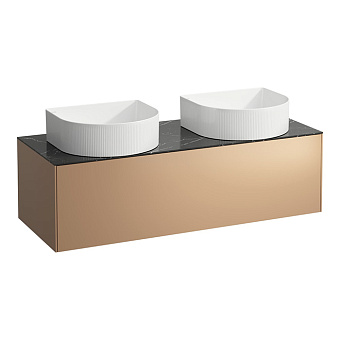 Laufen Sonar Тумба под раковину, 117.5x45.5x34см., 1 ящик, с отверстием слева и справа, совместим с раковинами-чашами 812340, 812341, 812342, 812343, цвет: медь и черный мрамор