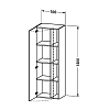 Duravit DuraStyle Шкаф 50х36х140 см, подвесной, левый, 1 дверь, 3 полки, цвет: каштан темный