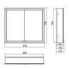 EMCO Prime Зеркальный шкаф 80x70см., с подсветкой, встраиваемый, 2 двери, 2 полки, розетка, цвет: черный
